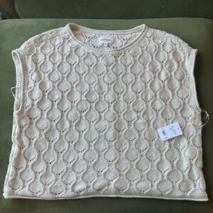 Cream Knit Sleeveless Sweater